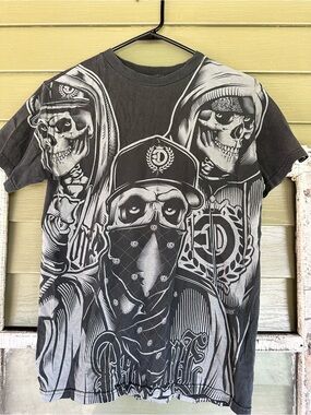 Men’s Dyse One Black Graphic Skull Bandana Tee - Streetwear Short Sleeve‎ Shirt